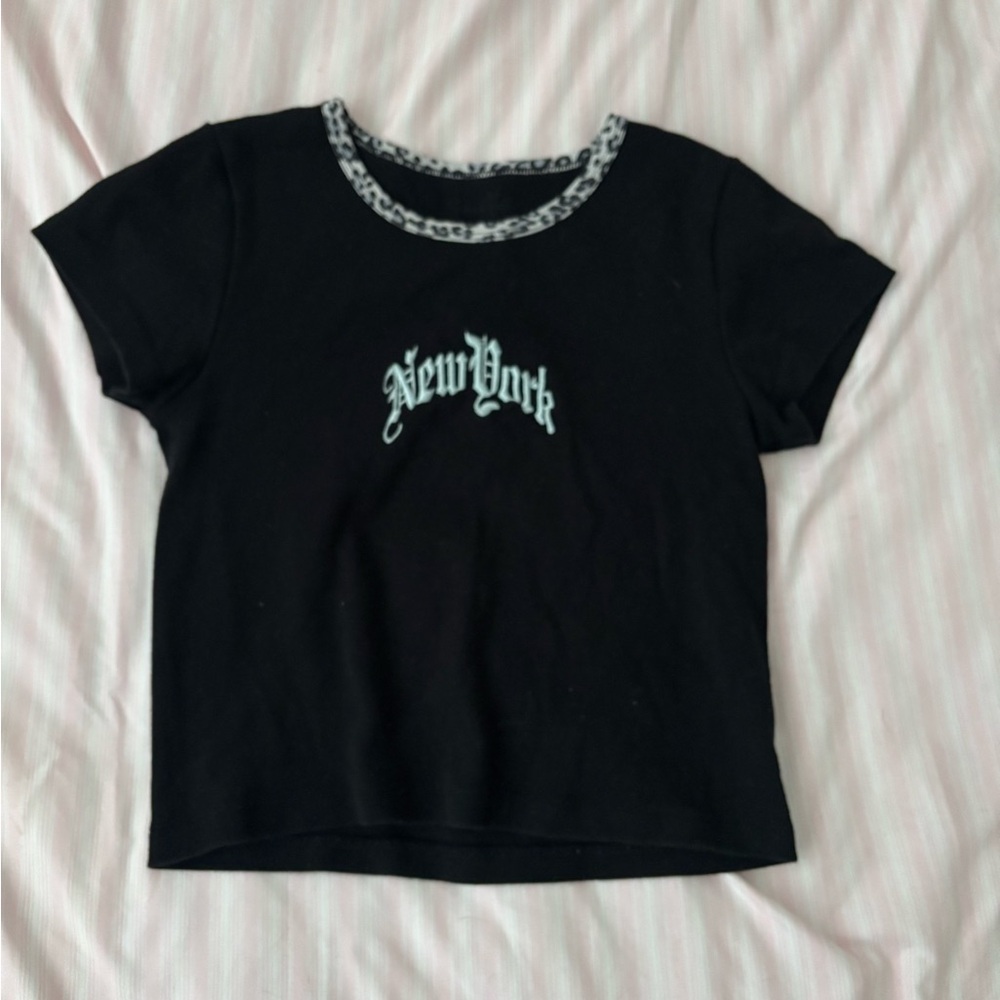 John Galt New York Leopard Baby Tee